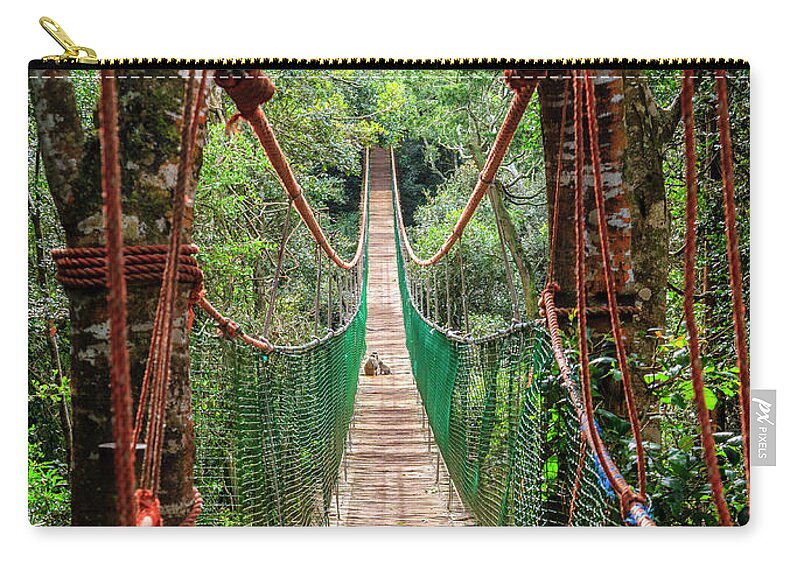 Plettenberg Bay Zip Pouch featuring the photograph Hanging bridge #3 by Alexey Stiop