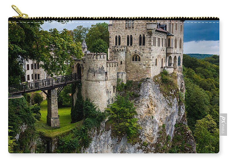 Lichtenstein Castle Carry-all Pouch featuring the photograph Lichtenstein Castle - Baden-Wurttemberg - Germany by Gary Whitton
