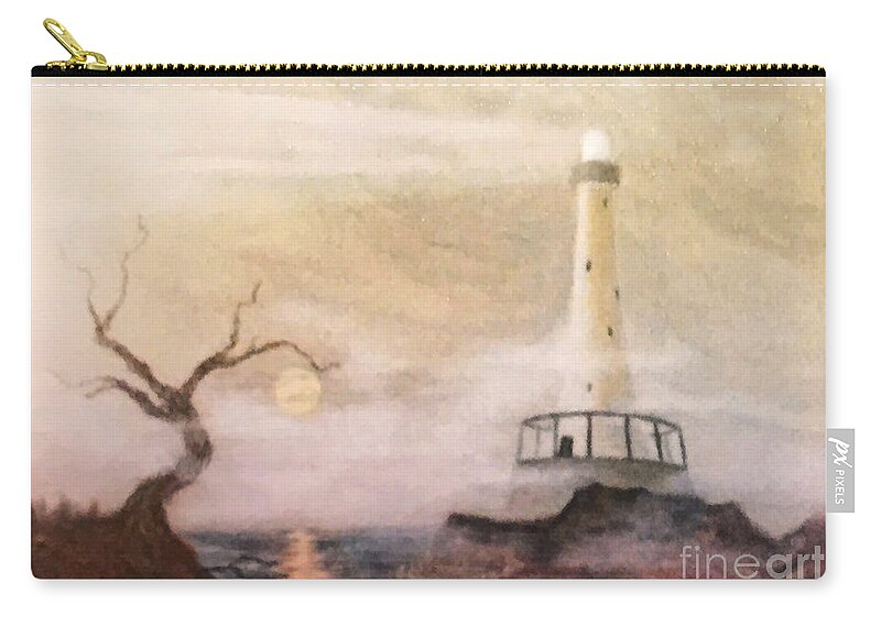 Pastel Zip Pouch featuring the pastel Lighthouse #3 by Teresa Ascone
