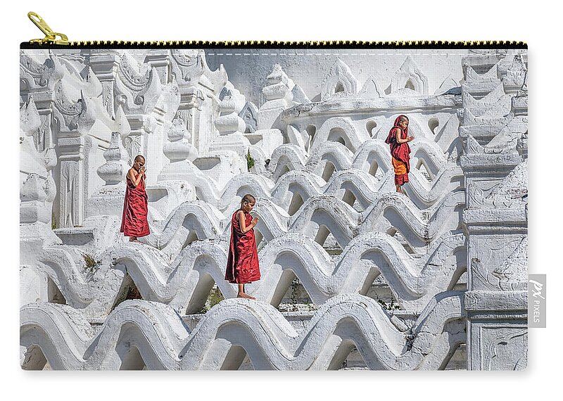 Mingun Zip Pouch featuring the photograph Mingun - Myanmar #3 by Joana Kruse