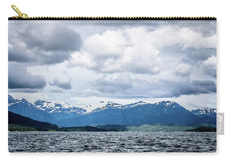 Places Zip Pouch featuring the photograph Mountain Range Scenes In June Around Juneau Alaska #3 by Alex Grichenko