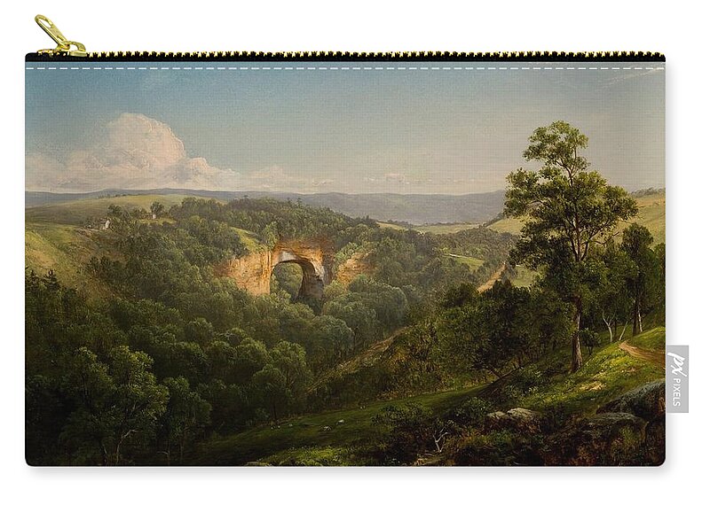 Natural Bridge Zip Pouch featuring the painting Natural Bridge by David Johnson