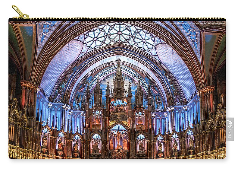 Notre Dame Zip Pouch featuring the photograph Notre Dame Basilica by Ginger Stein