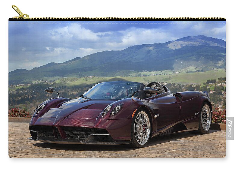 Pagani Huayra Zip Pouch featuring the photograph #Pagani #Huayra #Roadster #Print #3 by ItzKirb Photography