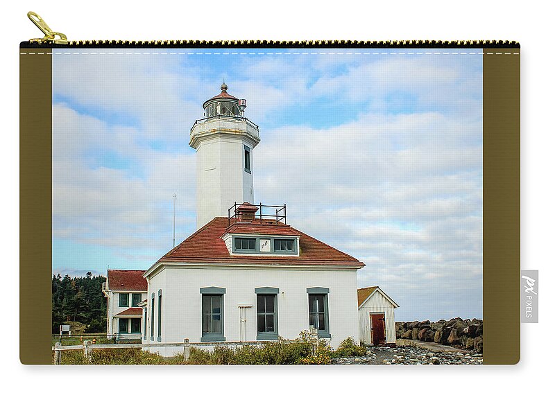 Lighthouse Zip Pouch featuring the photograph Point Wilson Lighthouse #3 by E Faithe Lester
