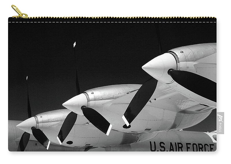 Plane Carry-all Pouch featuring the photograph 3 Props bw #79 by Raymond Magnani