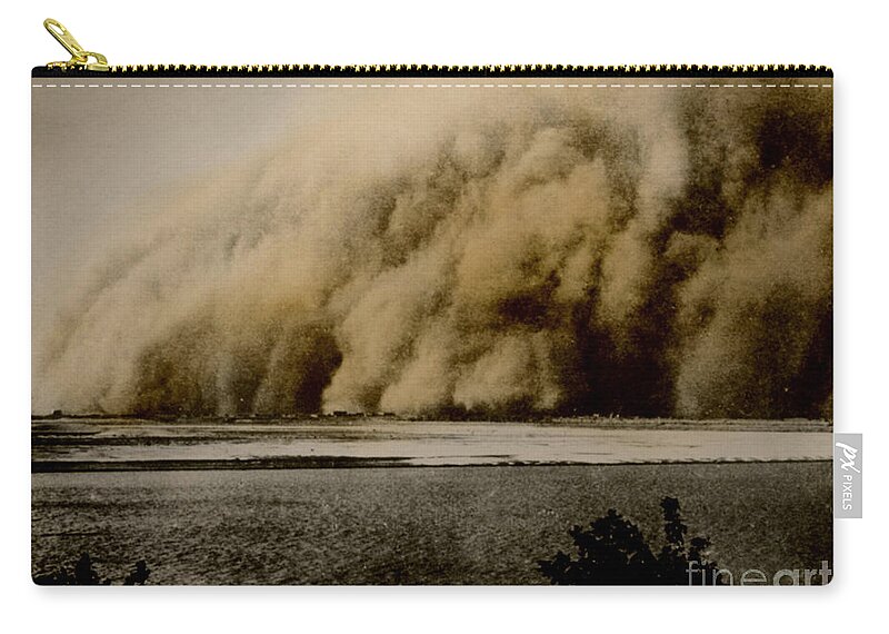 Weather Zip Pouch featuring the photograph Sandstorm, Sudan, 1906 #3 by Science Source