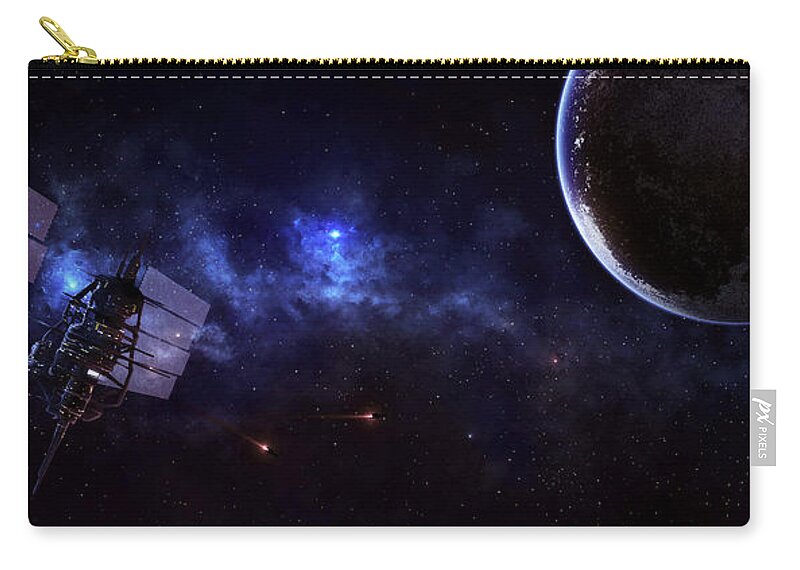 Sci Fi Zip Pouch featuring the digital art Sci Fi #3 by Super Lovely