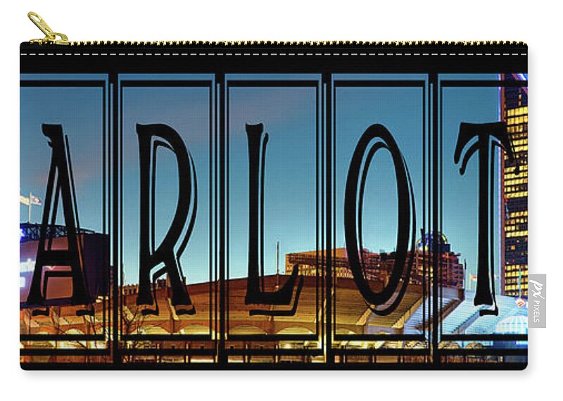 Architecture Zip Pouch featuring the photograph Skyline Of Charlotte City On North Carolina #3 by Alex Grichenko