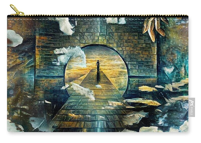 Hand Zip Pouch featuring the digital art Soul Journey #3 by Bruce Rolff