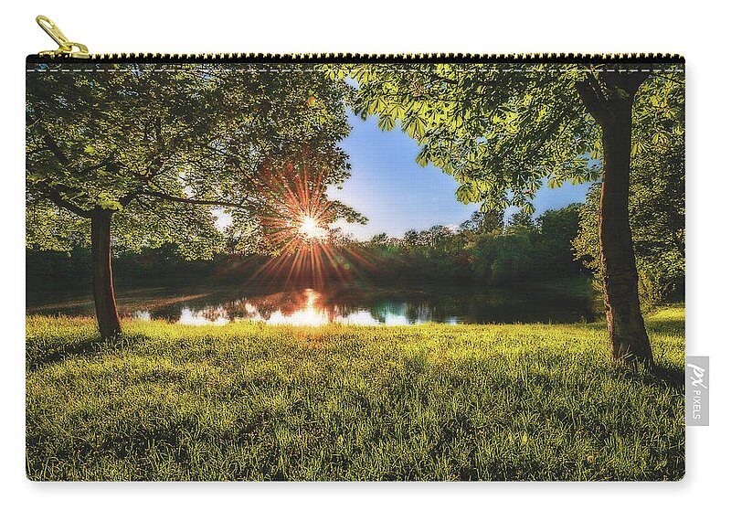 Sunset Zip Pouch featuring the photograph Sunset #3 by Marc Braner