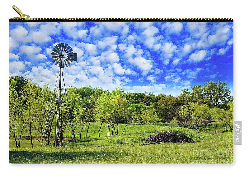 Austin Zip Pouch featuring the photograph Texas Hill Country #3 by Raul Rodriguez