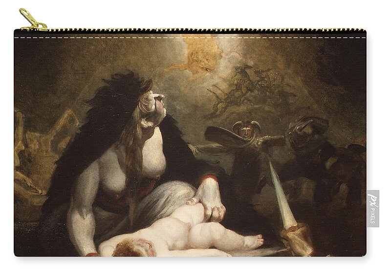 Witch Zip Pouch featuring the painting The Night Hag Visiting Lapland Witches by Henry Fuseli