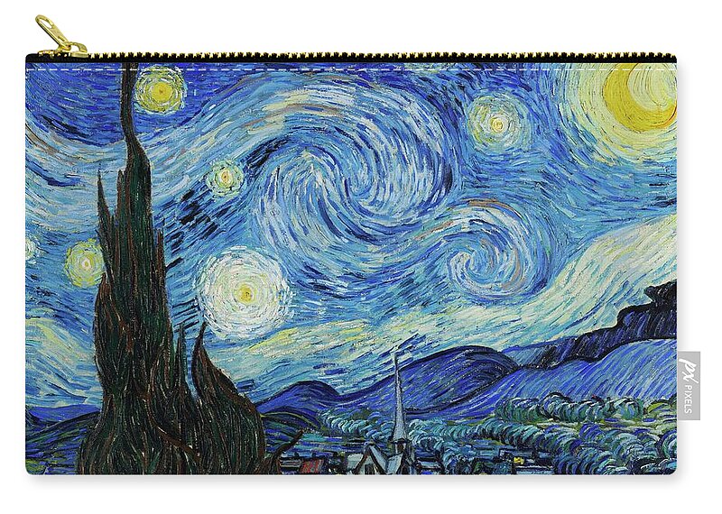 Vincent Carry-all Pouch featuring the painting The Starry Night by Vincent Van Gogh