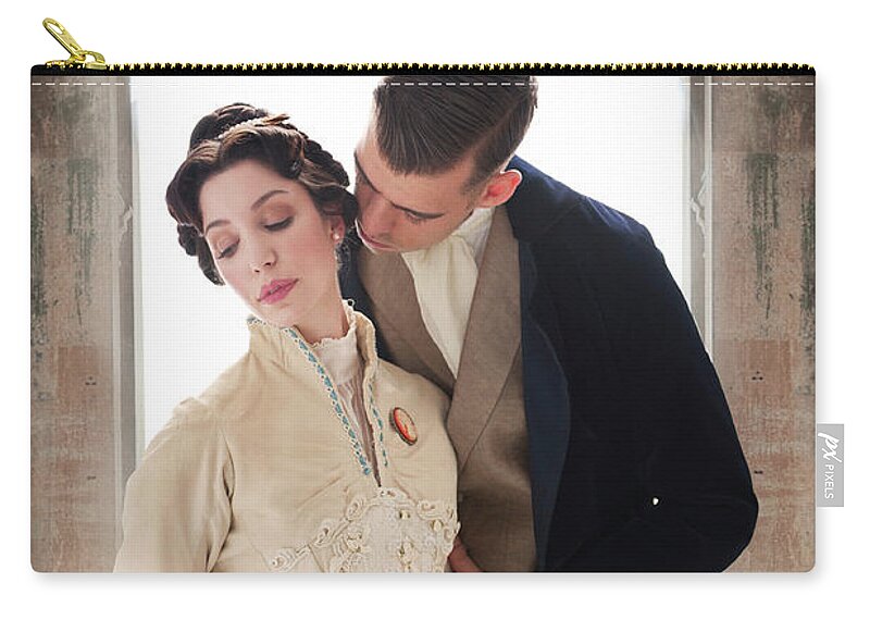 Victorian Zip Pouch featuring the photograph Victorian Man And Woman #3 by Lee Avison