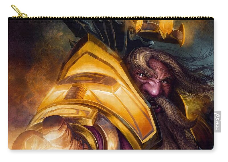 World Of Warcraft Zip Pouch featuring the digital art World Of Warcraft #3 by Super Lovely