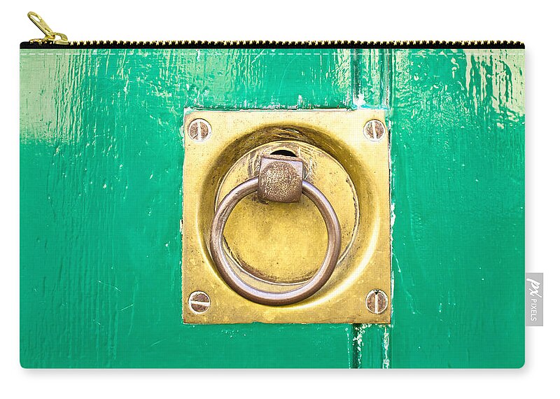 Address Zip Pouch featuring the photograph Door knocker #30 by Tom Gowanlock