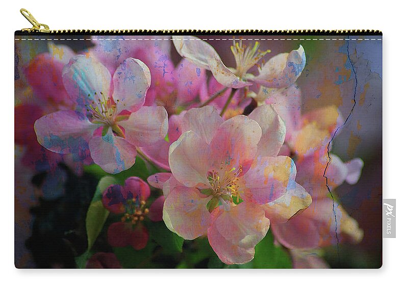 Texture Zip Pouch featuring the photograph Texture Flowers #30 by Prince Andre Faubert