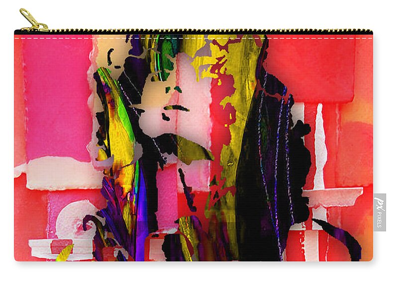 Jimmy Page Zip Pouch featuring the mixed media Jimmy Page Collection #1 by Marvin Blaine