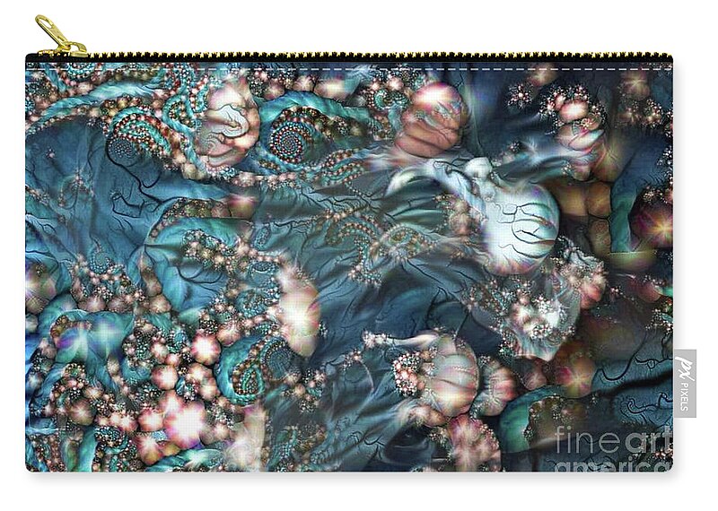 Animal Zip Pouch featuring the digital art Abstract Jellyfish #34 by Amy Cicconi