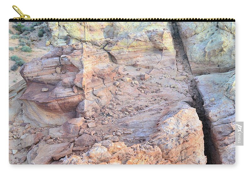 Valley Of Fire State Park Zip Pouch featuring the photograph Multicolored Sandstone in Valley of Fire #38 by Ray Mathis