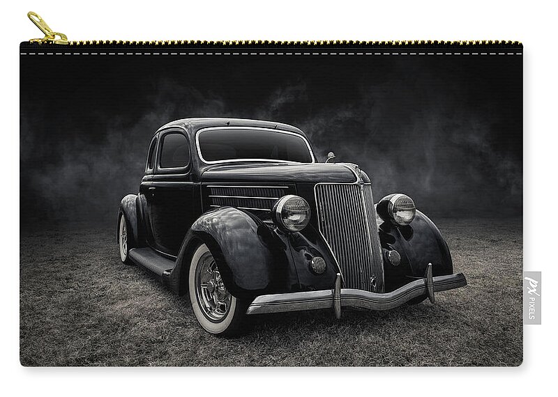 Vintage Zip Pouch featuring the digital art 36 Ford Five Window by Douglas Pittman