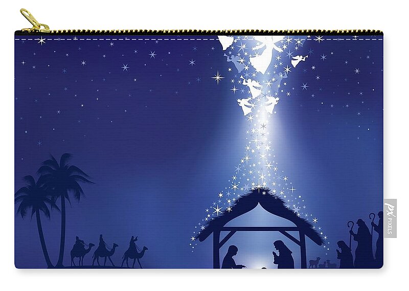 Christmas Zip Pouch featuring the digital art Christmas #38 by Maye Loeser