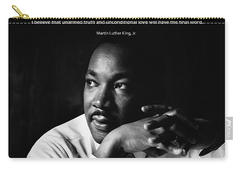 Martin Luther King Jr. Zip Pouch featuring the photograph 39- Martin Luther King Jr. by Joseph Keane