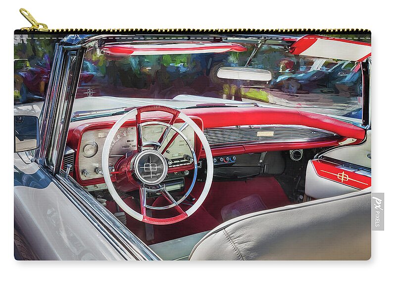 1959 Lincoln Zip Pouch featuring the photograph 1959 Lincoln Continental Town Car MK IV Painted #5 by Rich Franco