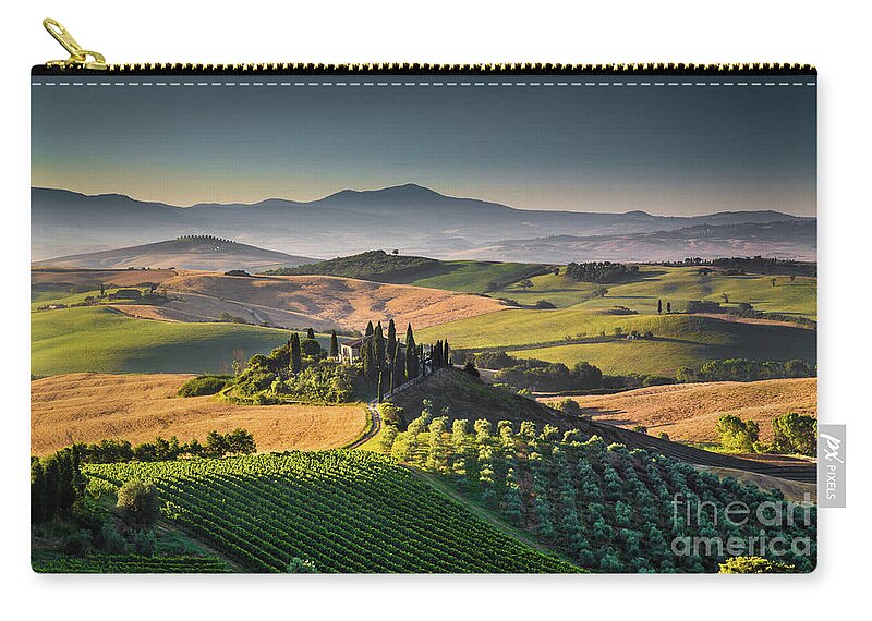 Agriculture Zip Pouch featuring the photograph A Morning in Tuscany #5 by JR Photography