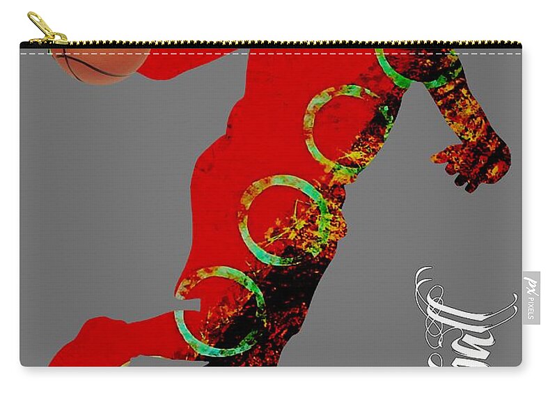 Basketball Zip Pouch featuring the mixed media Basketball Collection #4 by Marvin Blaine