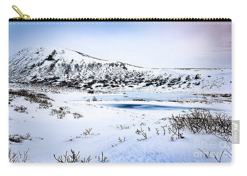 Amazing Zip Pouch featuring the photograph Beautiful winter landscape #4 by Anna Om