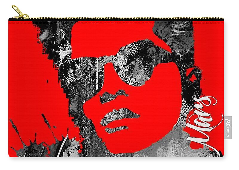 Bruno Mars Zip Pouch featuring the mixed media Bruno Mars Collection #4 by Marvin Blaine