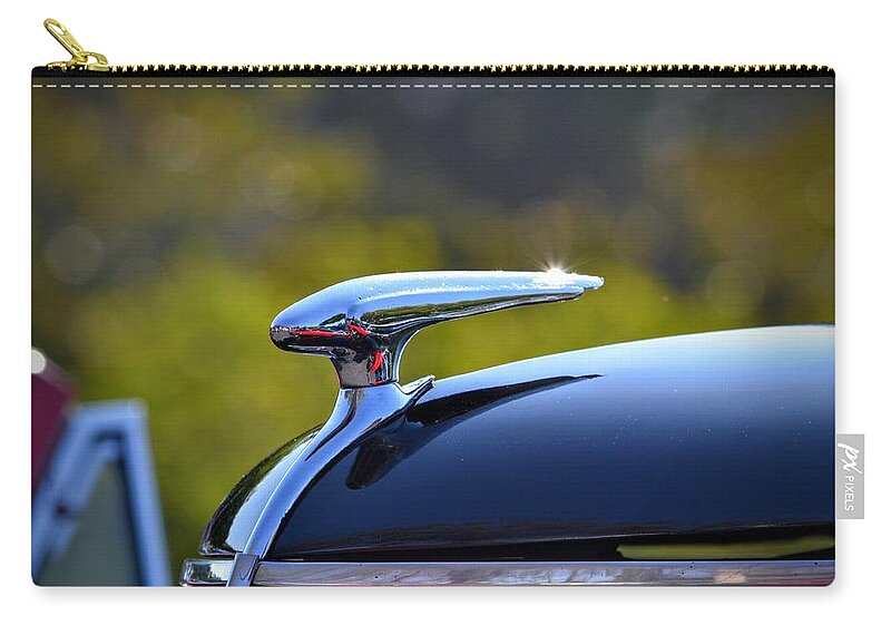 Chrome Zip Pouch featuring the photograph Classic Hood Ornament #4 by Dean Ferreira