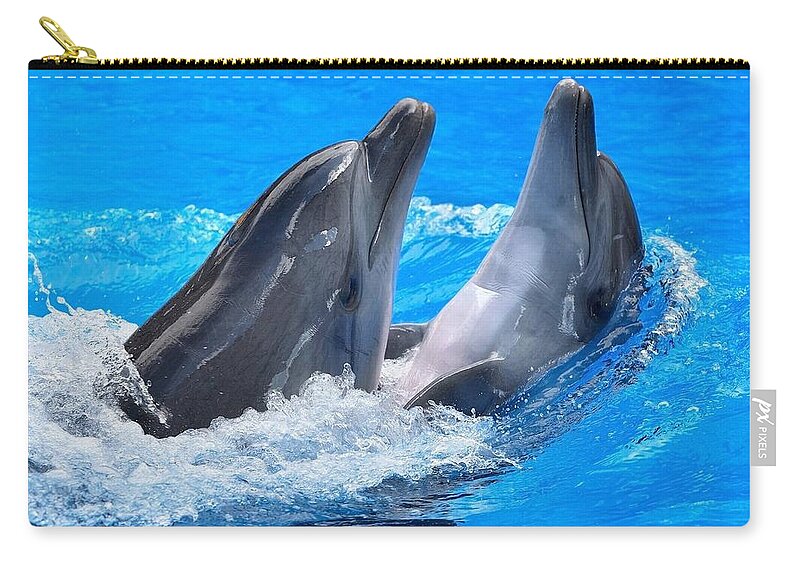 Dolphin Zip Pouch featuring the photograph Dolphin #4 by Jackie Russo