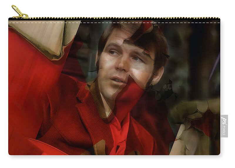 Glen Campbell Zip Pouch featuring the mixed media Glen Campbell #4 by Marvin Blaine