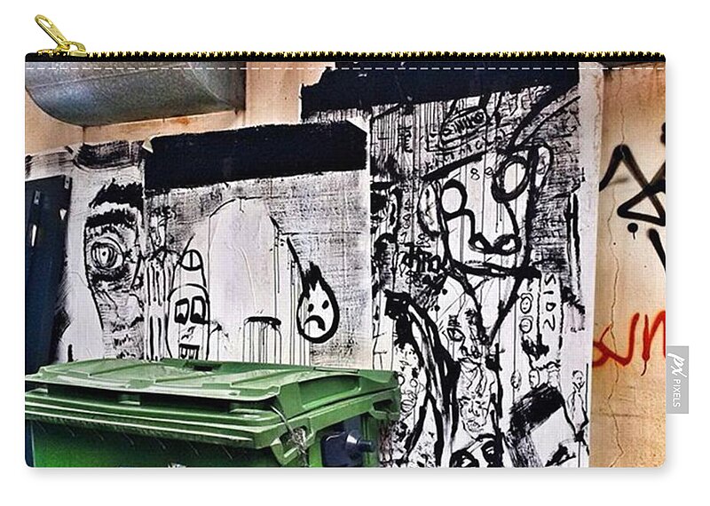 Hongkong Zip Pouch featuring the photograph #graffiti #dayoff #hongkong #4 by Lorelle Phoenix