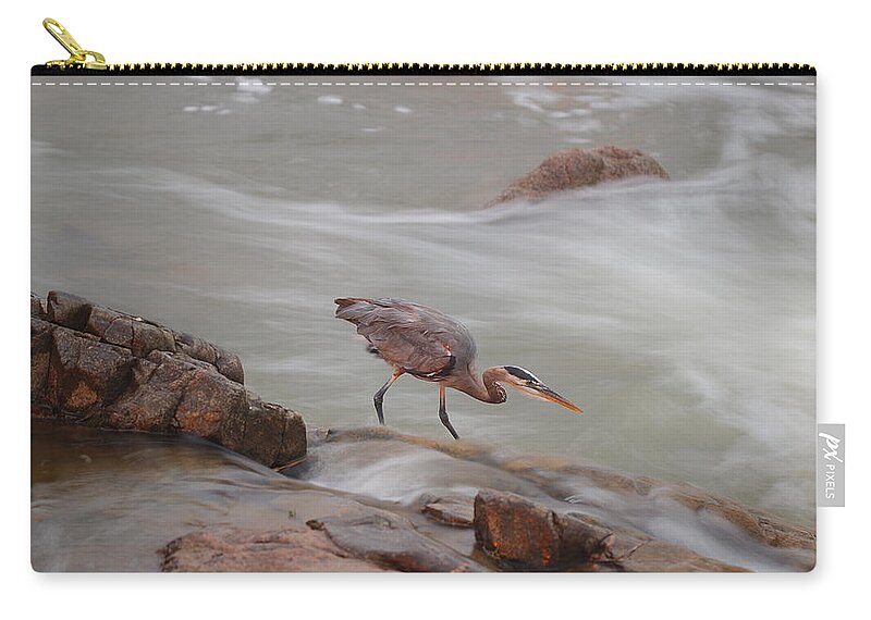 James Smullins Zip Pouch featuring the photograph Great blue heron #5 by James Smullins
