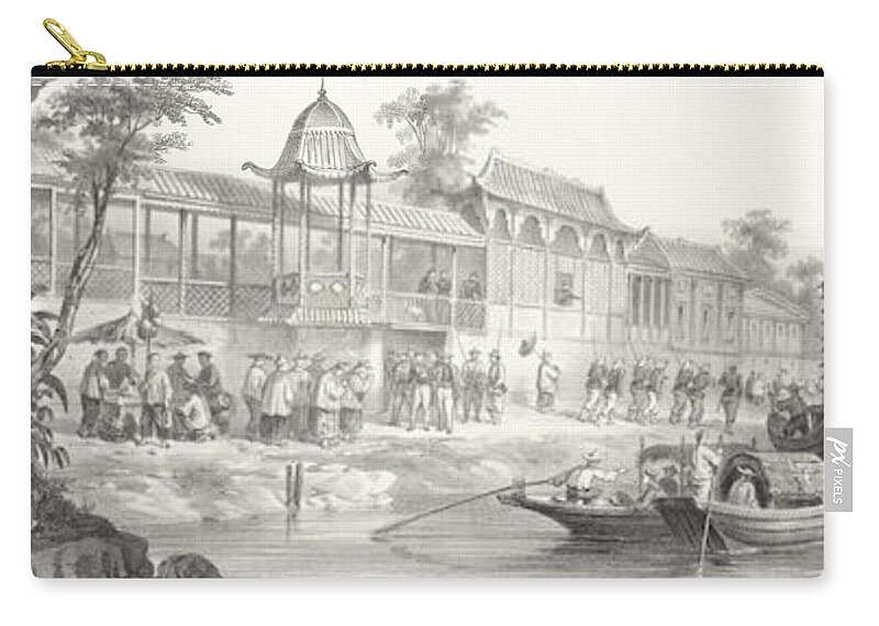 Fortavion (gc) China War. Historical And Anecdotal Shown Great Panorama Zip Pouch featuring the painting Historical And Anecdotal Shown Great Panorama #4 by MotionAge Designs