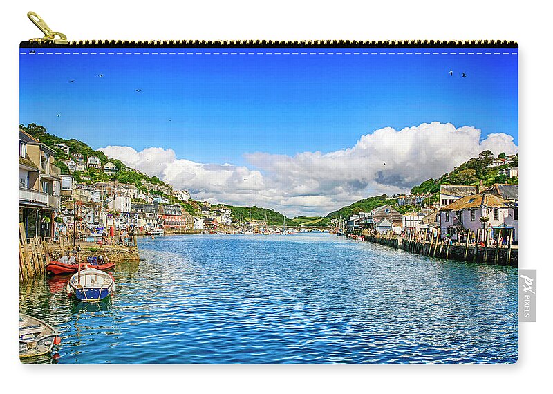 Boats Zip Pouch featuring the photograph Looe in Cornwall UK #4 by Chris Smith