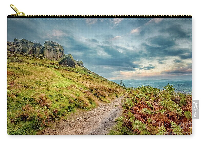 Airedale Zip Pouch featuring the photograph Misty morning in Ilkley by Mariusz Talarek
