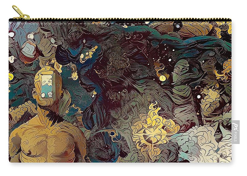 Canvas Zip Pouch featuring the digital art Open Mind #4 by Bruce Rolff