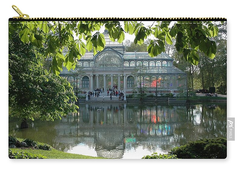 Palacio De Cristal Zip Pouch featuring the digital art Palacio de Cristal #4 by Super Lovely