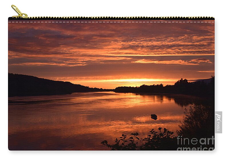 Sunset Zip Pouch featuring the photograph River Suir Sunset #4 by Joe Cashin