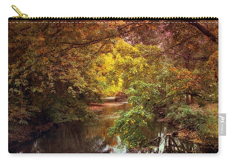 Autumn Zip Pouch featuring the photograph River View #4 by Jessica Jenney