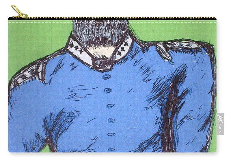 General Zip Pouch featuring the drawing 4 Stars For The General by Robert Margetts