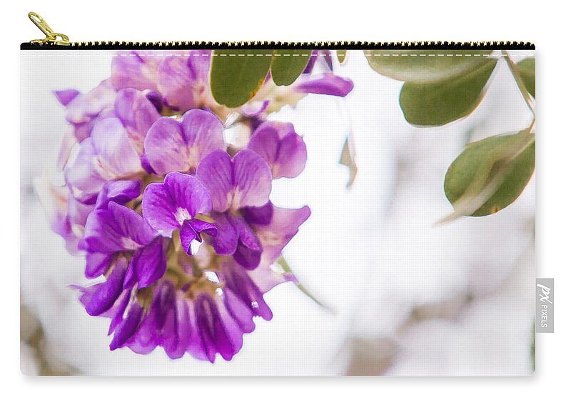 Country Zip Pouch featuring the photograph Study in Purple and Pink 2 by Melinda Ledsome