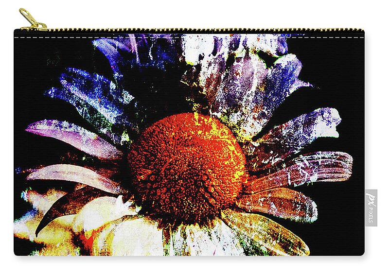 Texture Zip Pouch featuring the photograph Texture Flowers #42 by Prince Andre Faubert