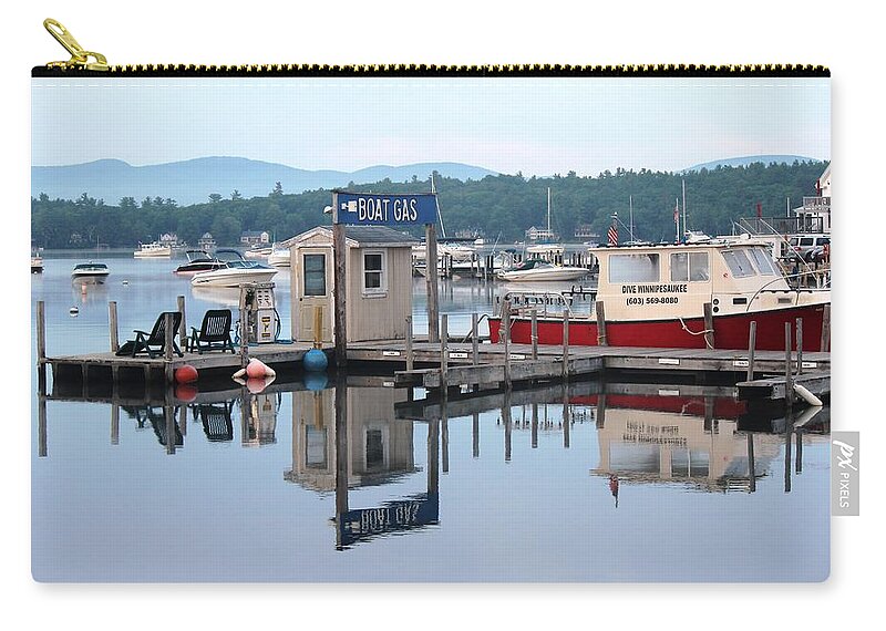 Fog Zip Pouch featuring the photograph Wolfeboro NH #42 by Donn Ingemie