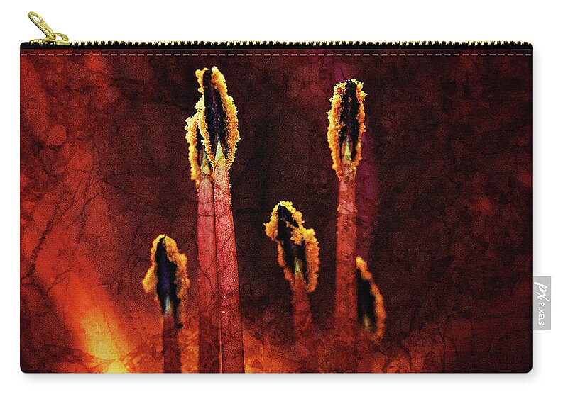 Texture Zip Pouch featuring the photograph Texture Flowers #43 by Prince Andre Faubert